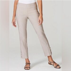 J Jill stretch linen khaki cropped pants Small Petite